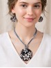 Fashion Flower Print Necklace and Earrings Set Fashion Flower Print Necklace and Earrings Set
